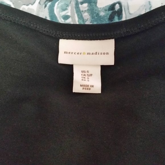 Black V-Neck 3/4 Sleeve Cotton T Shirt Small EUC - Picture 3 of 5